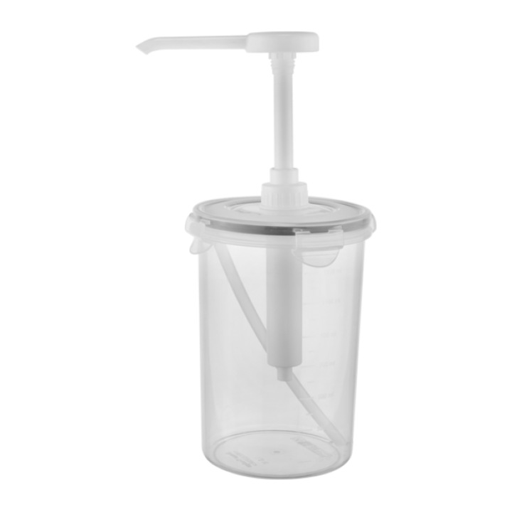 Dispenser rotund din polipropilena cu pompa pentru maioneza 1, 5lt, 12xh30cm