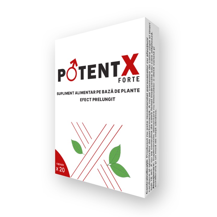 PotentX Forte x 20 cps - capsule pentru potenta, erectie si ejaculare precoce, cresterea apetitului sexual, formula 100% naturala cu efect rapid