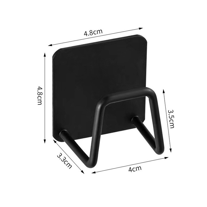 Set 4 suporturi pentru burete din otel inoxidabil, trapezoidal, negru, 1.96x1.96x1.49 inch