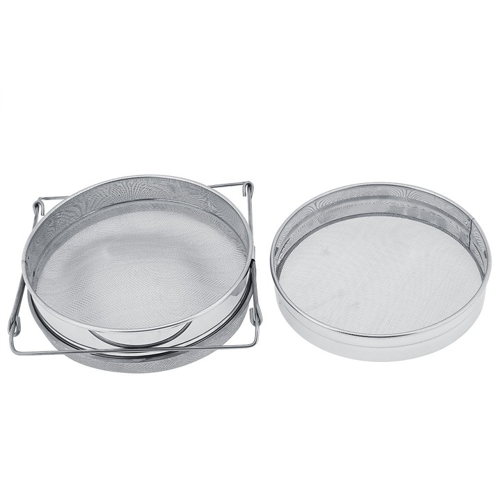 Set de 2 site pentru miere, inox, 25x8cm si 23x4,2cm, argintiu