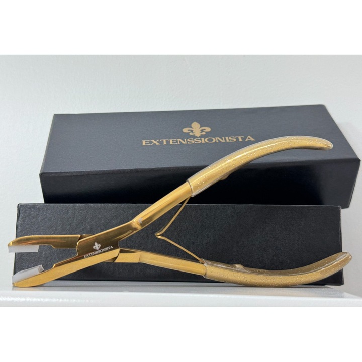 Cleste Aplicare Extensii Par Tape-in Extenssionista, model gold cu cutie