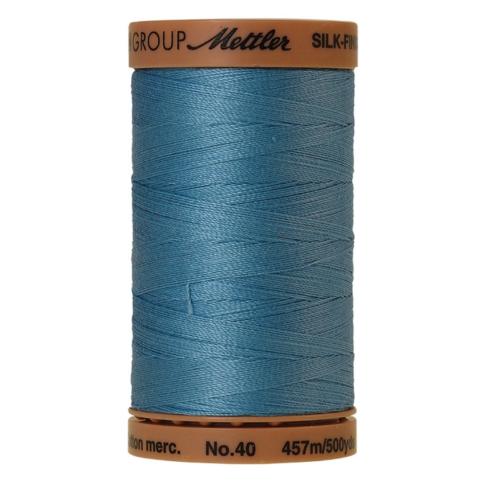 Ata de cusut, 100 % bumbac mercerizat 40, con 457 m pentru quilting, patchwork si broderie Mettler SILK-FINISH COTTON 40 culoare reef blue