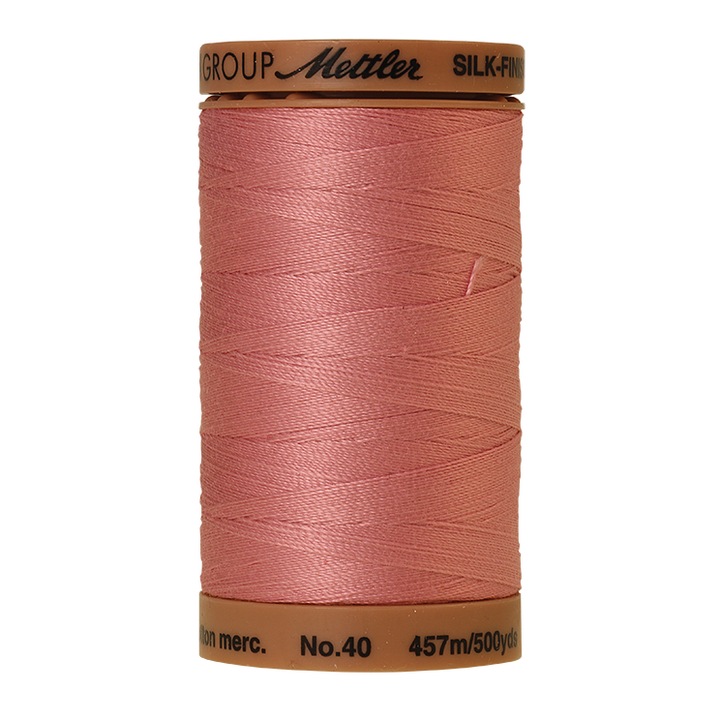 Ata de cusut, 100 % bumbac mercerizat 40, con 457 m pentru quilting, patchwork si broderie Mettler SILK-FINISH COTTON 40 culoare rose quartz
