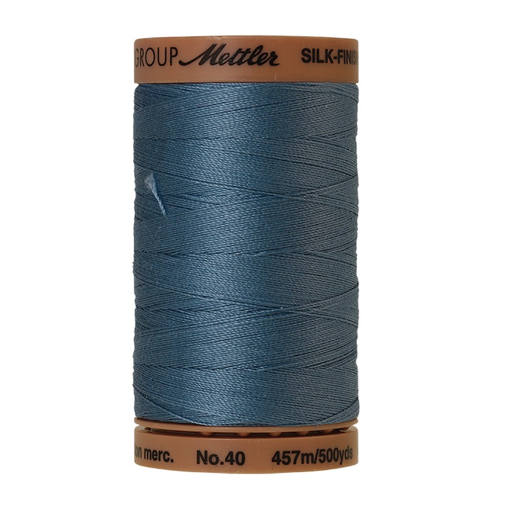 Ata de cusut, 100 % bumbac mercerizat 40, con 457 m pentru quilting, patchwork si broderie Mettler SILK-FINISH COTTON 40 culoare laguna