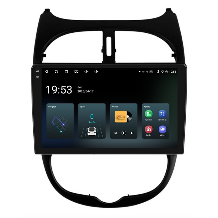 Navigációs rendszer PilotOn PEUGEOT 206 2001-2008 9 hüvelykes 4 GB 64 GB 4 magos