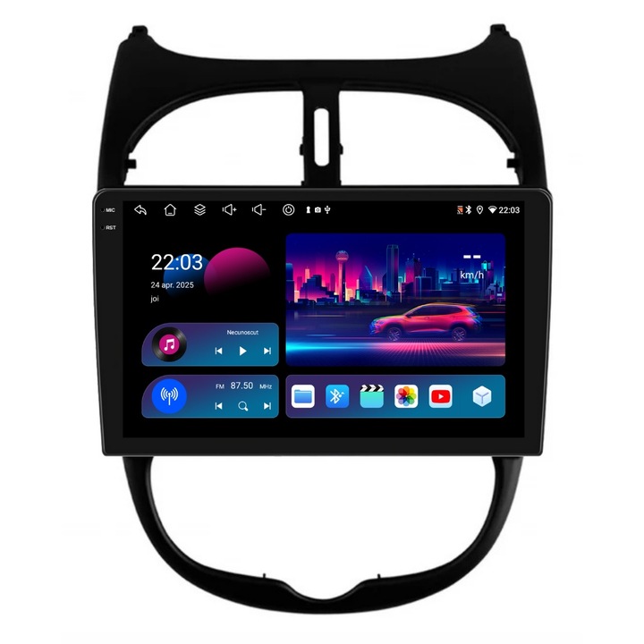 Navigatie PilotOn PEUGEOT 206 2001-2008 9 inch 4GB 64GB 8 CORE