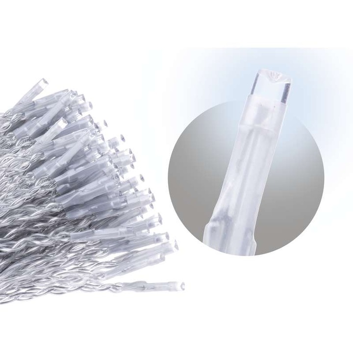 EMOS ZY1905 Karácsonyi Fényfüzér, Jégcsap, 5m, 300 Led, Multifunkciós, Távirányító, IP44, Hideg Fehér