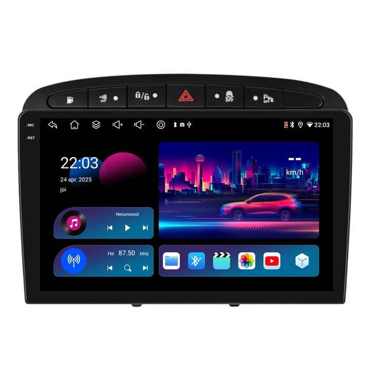 Navigatie PilotOn PEUGEOT 308 2007-2015 9 inch 4GB 64GB 8 CORE