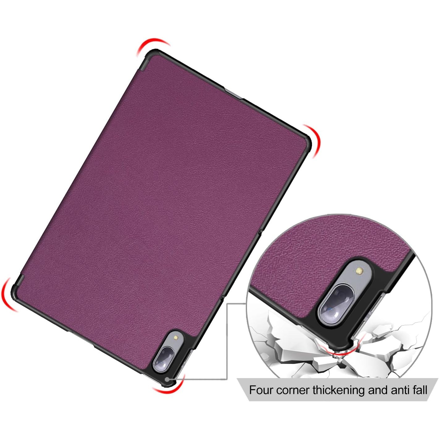Husa Sigloo pentru tableta Xiaomi Redmi Pad Pro 12.1" – Slim, Tri-Fold Magnetic, Piele Ecologica, Antisoc, Stand Reglabil, – Burgundy
