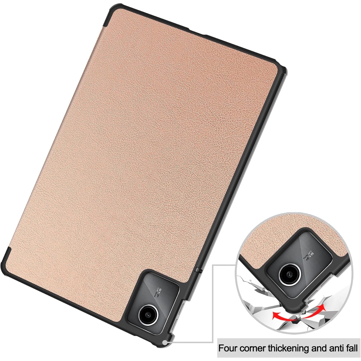 Husa Slim Sigloo, Smart Cover, Trifold, pentru Lenovo Tab M11 2024 (TB-330FU/TB-330XU/TB-331FC), 11", Pink Gold