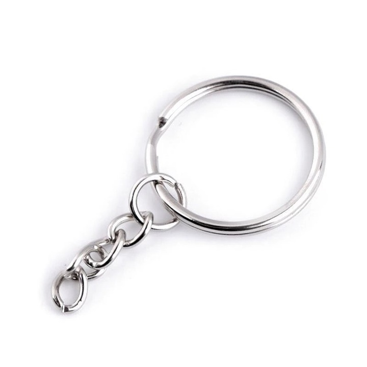 Legaturi metalice cu lant pentru brelocuri din nichel, set 10 bucati