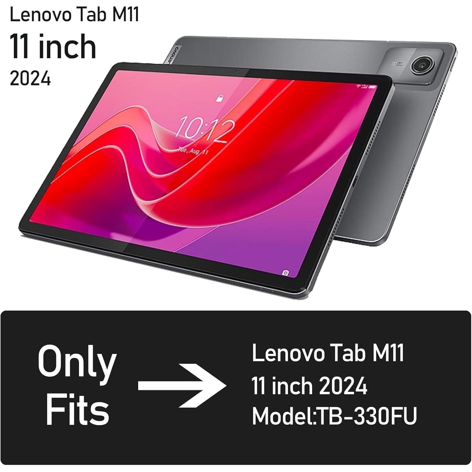 Husa Slim Sigloo, Smart Cover, Trifold, pentru Lenovo Tab M11 2024 (TB-330FU/TB-330XU/TB-331FC), 11", Black