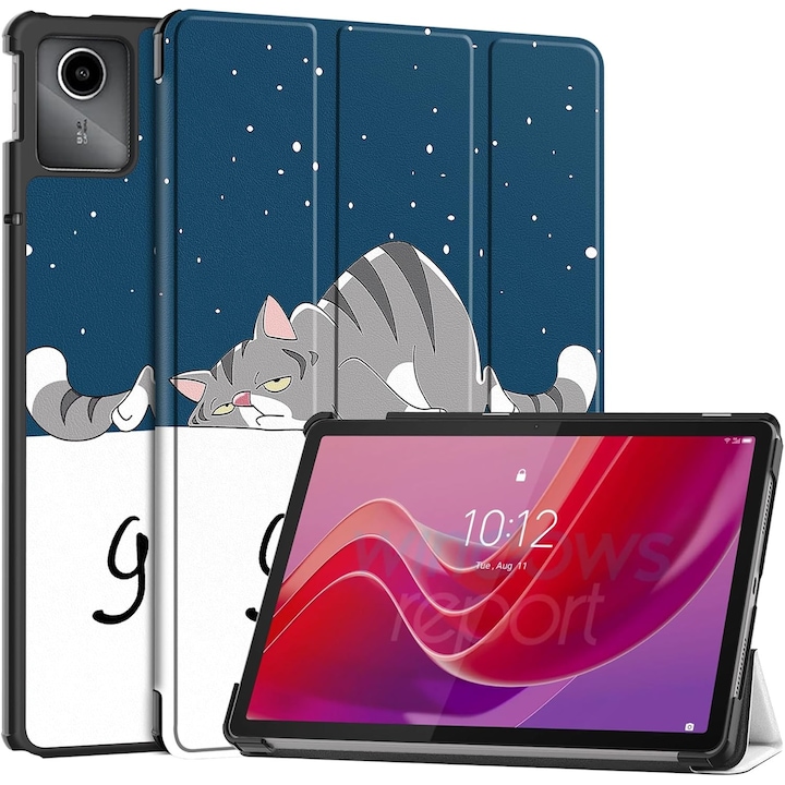 Husa Slim Sigloo, Smart Cover, Trifold, pentru Lenovo Ideea Tab Plus (TB361)/ Lenovo Tab K12, 12.1", Good Night