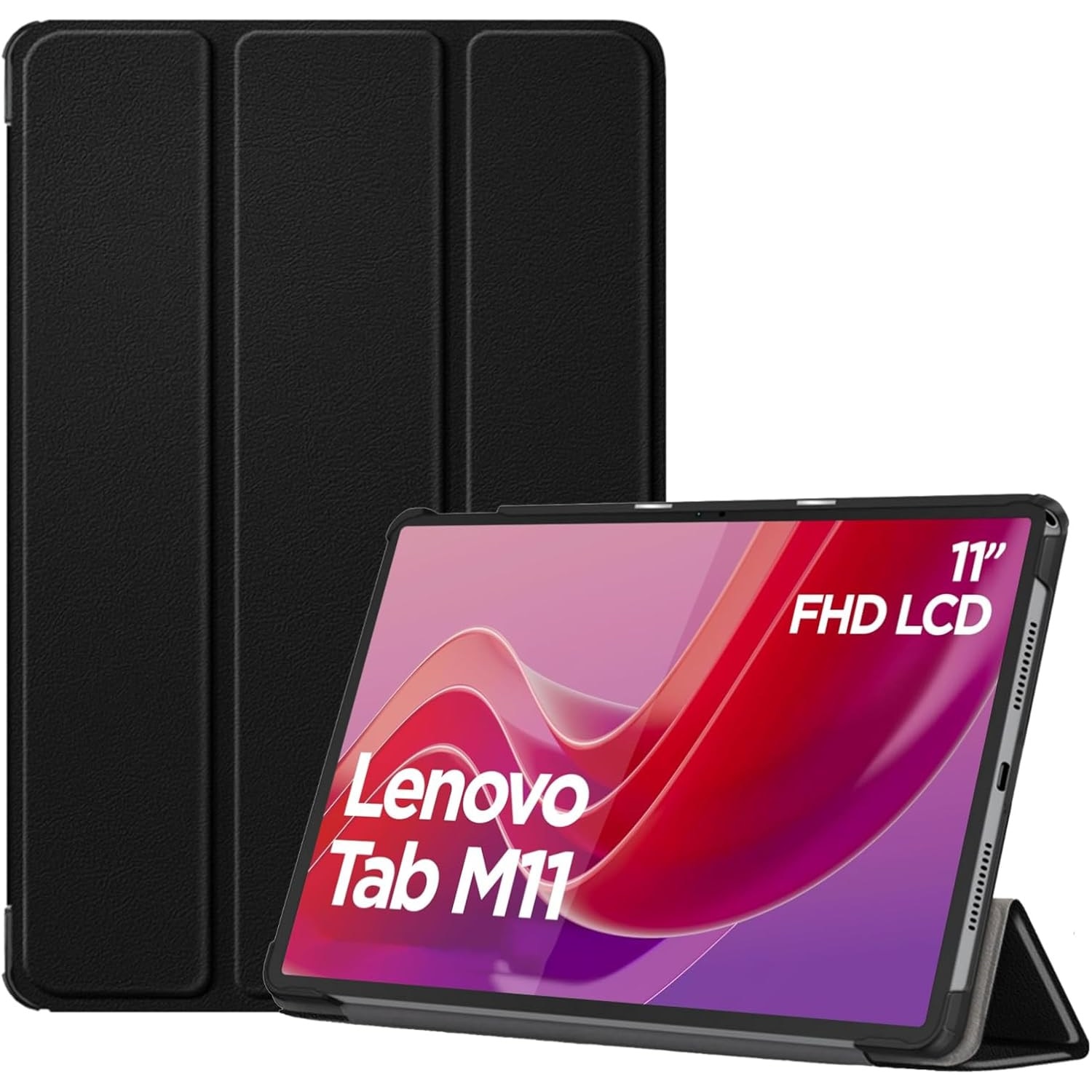 Husa Slim Sigloo, Smart Cover, Trifold, pentru Lenovo Tab M11 2024 (TB-330FU/TB-330XU/TB-331FC), 11", Black