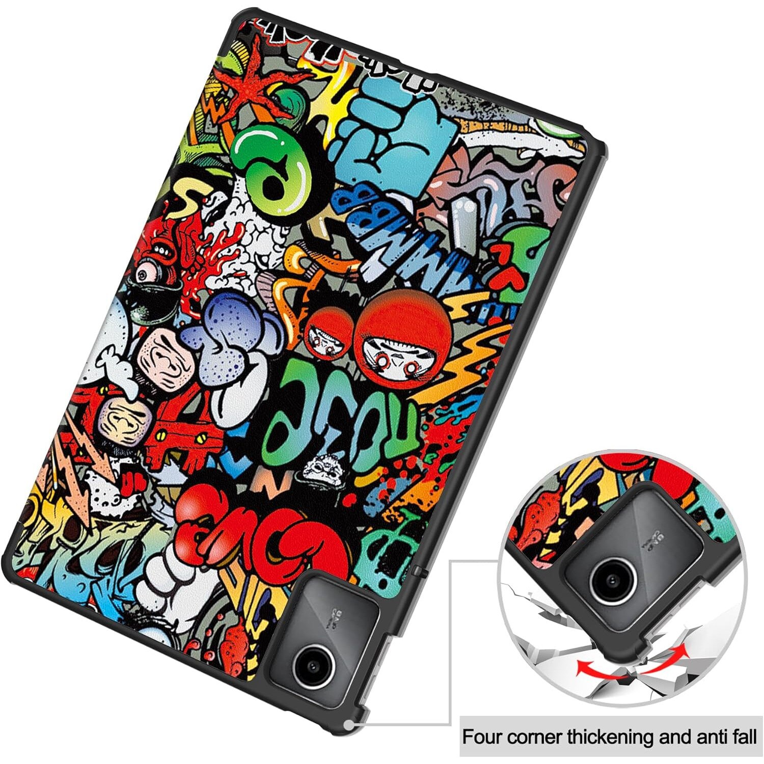 Husa Slim Sigloo, Smart Cover, Trifold, pentru Lenovo Tab M11 2024 (TB-330FU/TB-330XU/TB-331FC), 11", Graffity