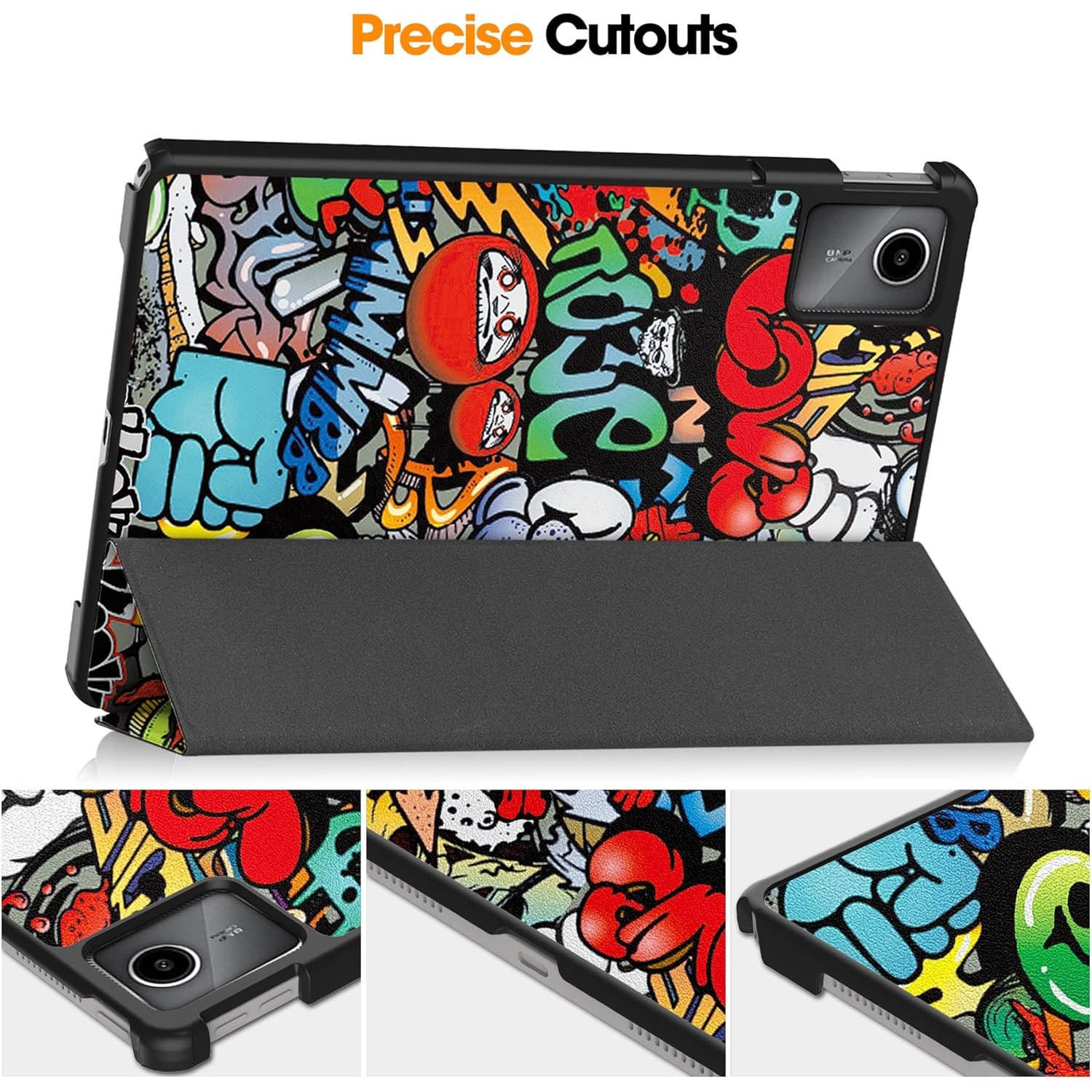 Husa Slim Sigloo, Smart Cover, Trifold, pentru Lenovo Tab M11 2024 (TB-330FU/TB-330XU/TB-331FC), 11", Graffity