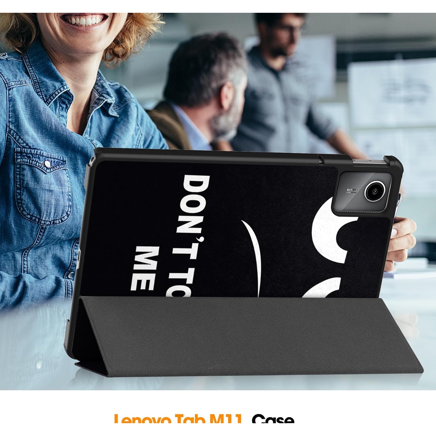Husa Slim Sigloo, Smart Cover, Trifold, pentru Lenovo Tab M11 2024 (TB-330FU/TB-330XU/TB-331FC), 11", Don't Touch Me