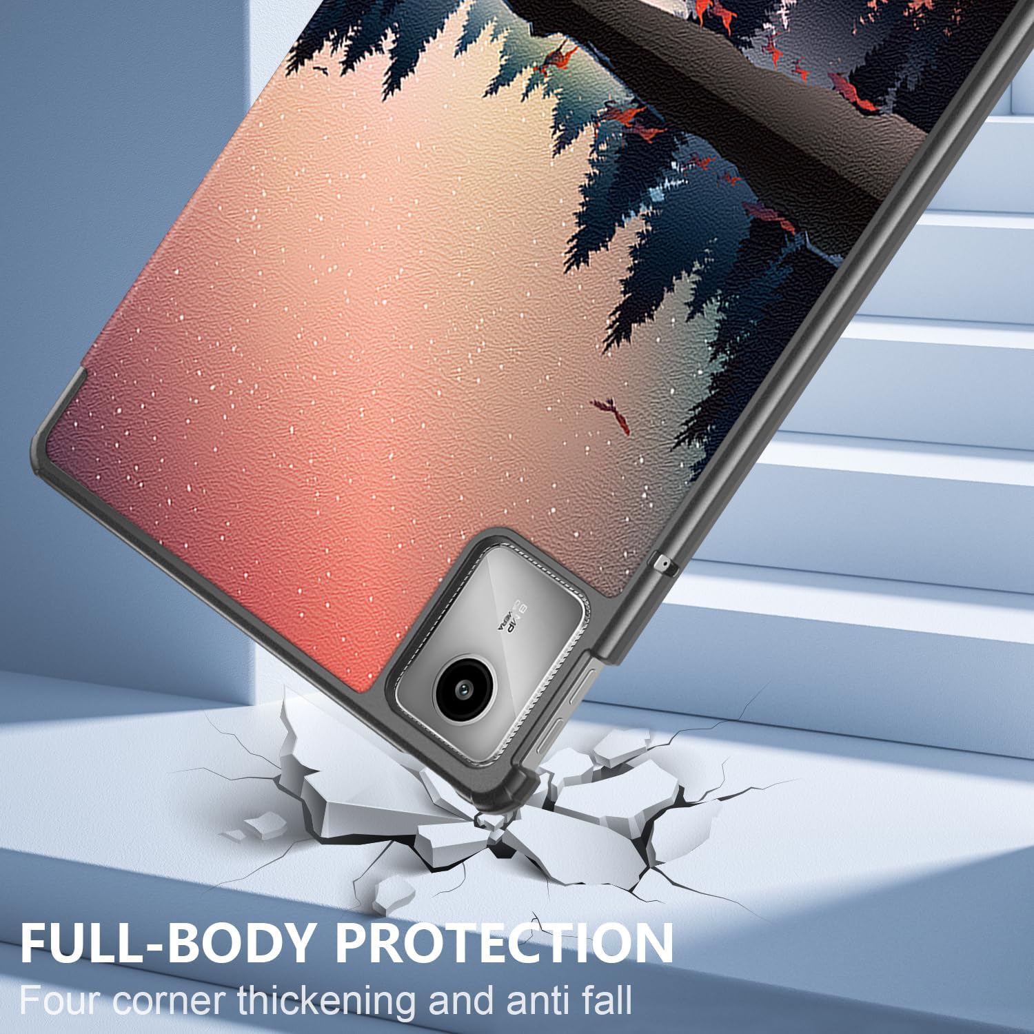 Husa Slim Sigloo, Smart Cover, Trifold, pentru Lenovo Idea Tab 11(2025), 11", Blue Light