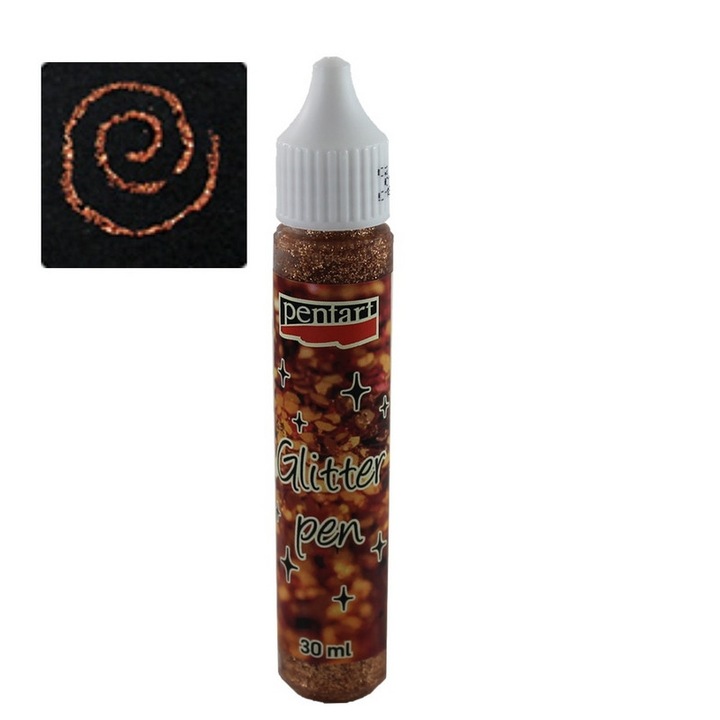 Pentart csillámragasztó 30ml, Réz