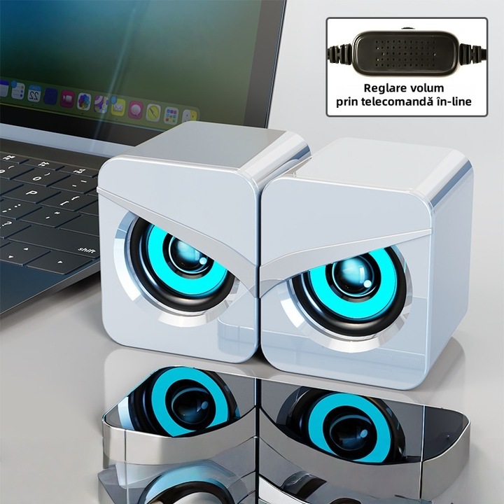 Boxe Gaming 2.0, conectare jack 3.5mm, alimentare USB, Boxe PC, stereo ...