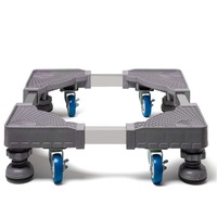 Suport pentru masina de spalat, frigider, aragaz, dulap, rafturi, canapea, Simply Joy®, Lungime reglabila, Capacitate suportata maxima 400 KG, Miscare 360°, 4 Picioare antiderapante, cu Mecanism de Blocare, Gri