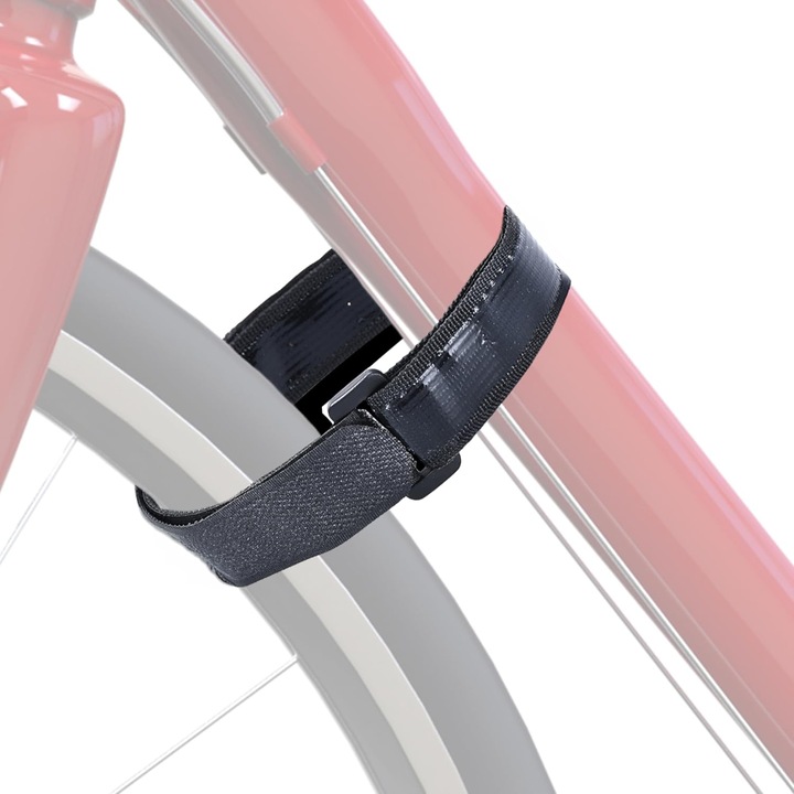 Állítható csúszásgátló tépőzáras kerékpárpánt, 2 darabos készlet – 60 cm, Újrafelhasználható, Könnyen használható, Multifunkcionális, MTB, Snowboard kompatibilis, Fekete
