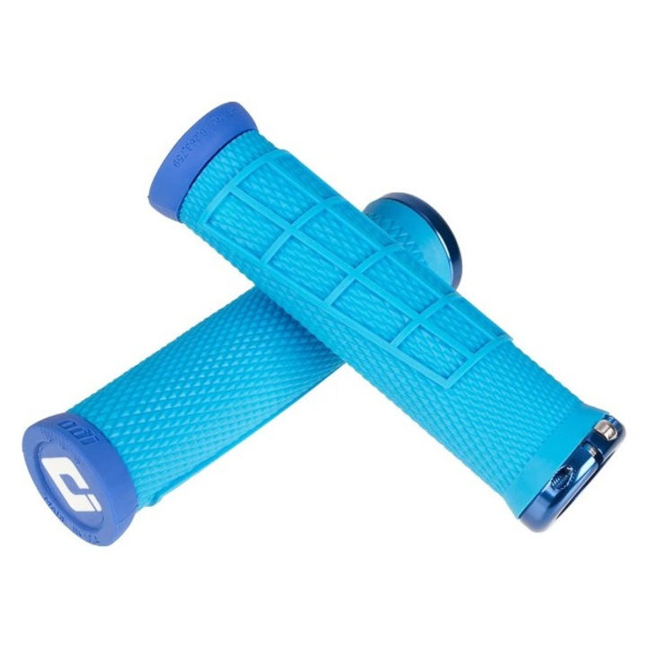 Kerékpár markolatok ODI Elite Flow Lock-On, ergonomikus kialakítás, kék