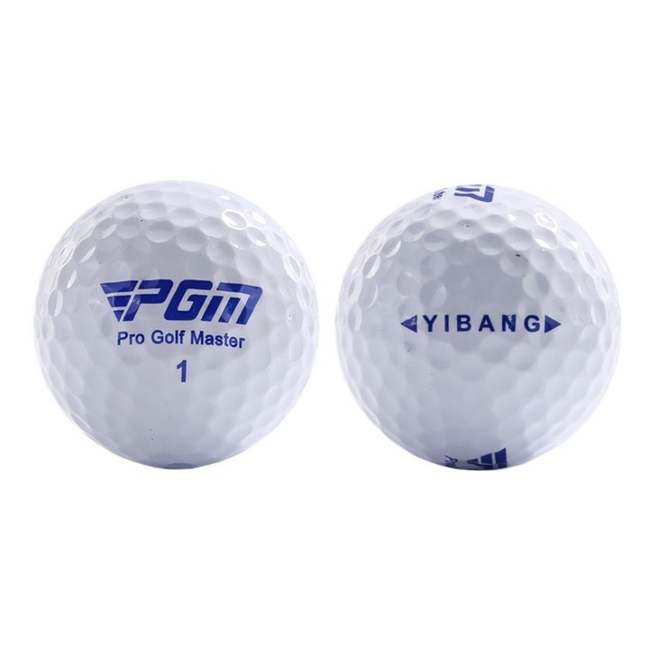 Set de 10 mingi de golf PGM, 2 straturi, cauciuc sintetic, alb, diametru 42,6 mm