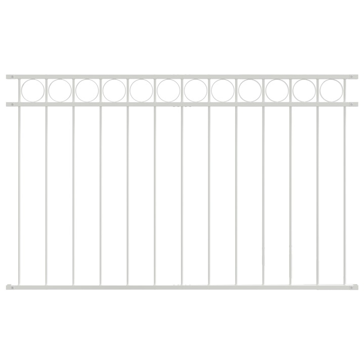Gard de gradina vidaXL, alb, 1,7x0,8 m, otel, 5.7 kg
