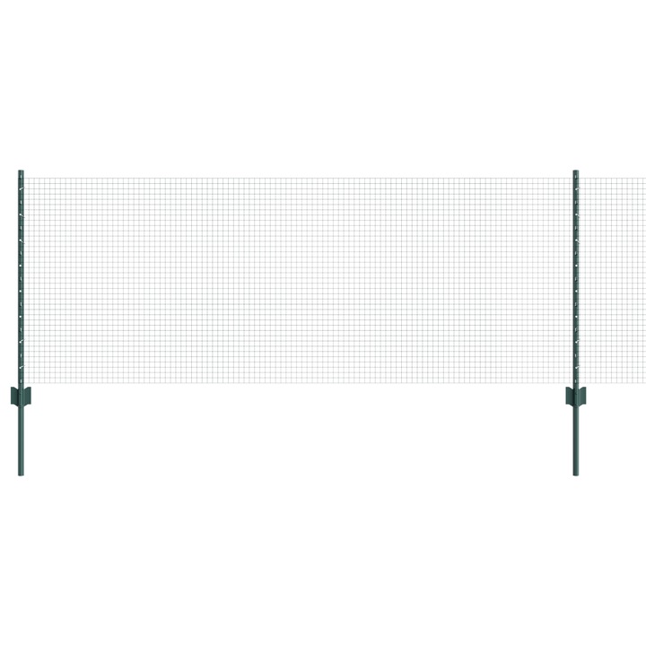 Gard de sarma sudata vidaXL, cu 22 U Posturi Verde 0.8x50 m, Otel, 19.01 kg