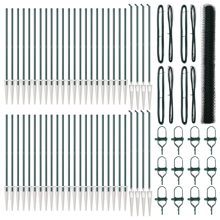 Gard hexagonal vidaXL, Verde, 1.6x100 m, Otel, 52.85 kg