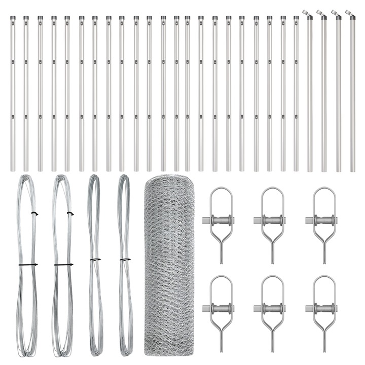 Gard hexagonal vidaXL, 0.5x50 m, Otel galvanizat, 15.4 kg