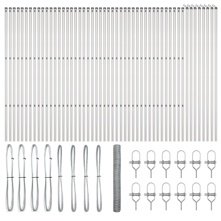 Gard hexagonal vidaXL, 1.4x100 m, Otel Galvanizat, 35.4 kg