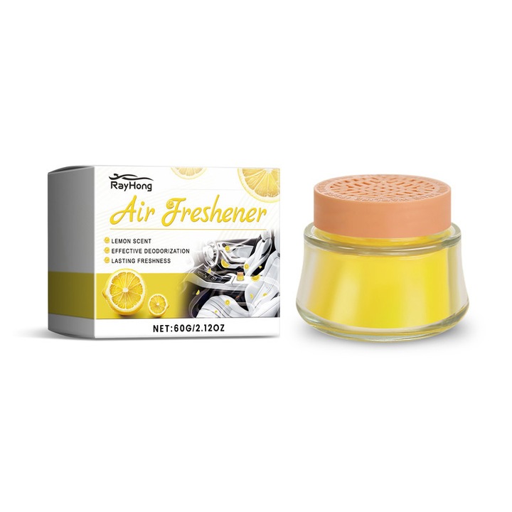 Autóillatosító Lemon Fresh, szilárd gél, szageltávolító, 60g