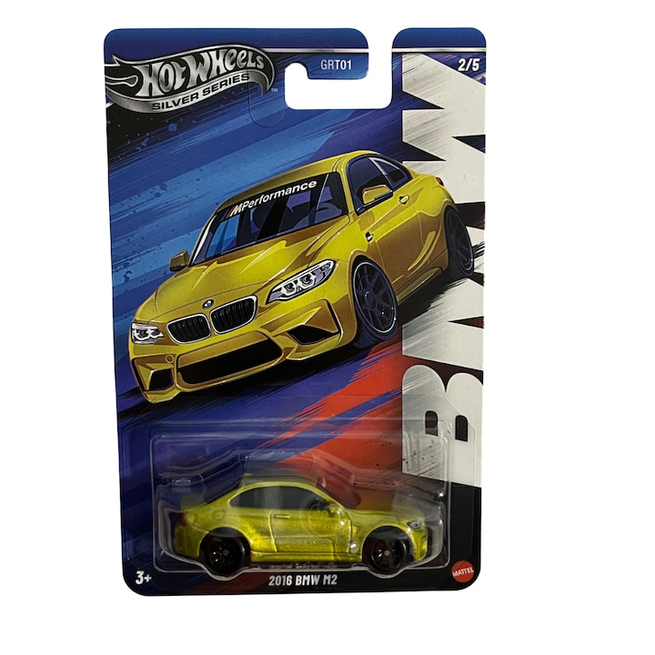 Masinuta metalica Hot Wheels BMW Silver Series BMW M2 2016 Galben 2025 1:64