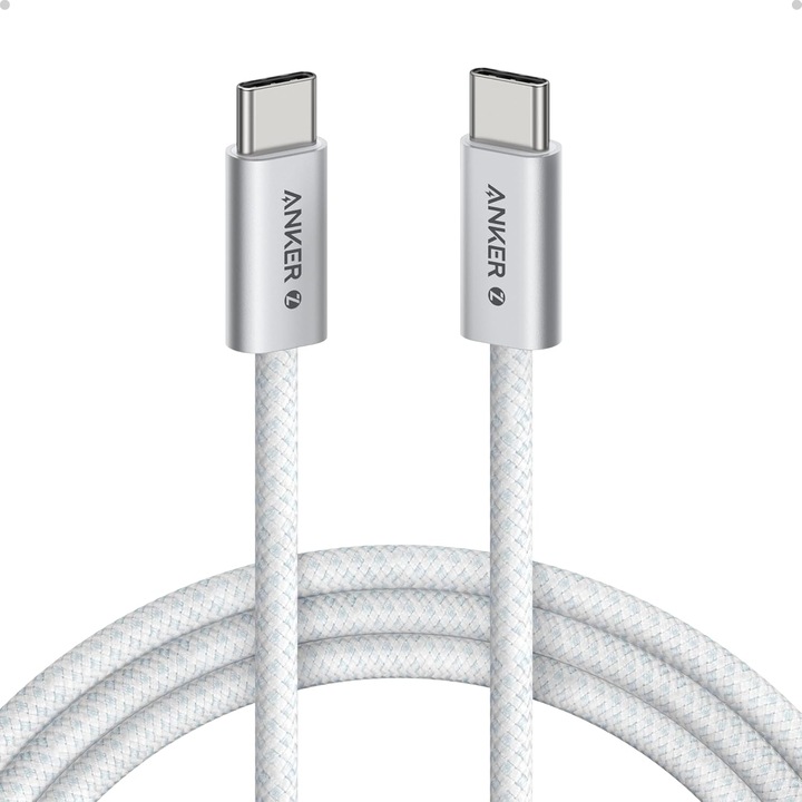 Кабел Anker Zolo USB-C към USB-C, 240W, 1.8 м, бял