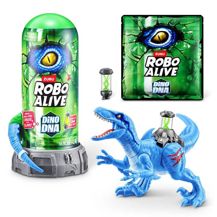 Jucarie interactiva cu sunete Velocisaurus, Robo Alive Dino DNA, Zuru