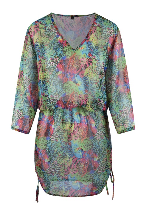 LingaDore, Rochie de plaja cu model si decolteu in V, Multicolor