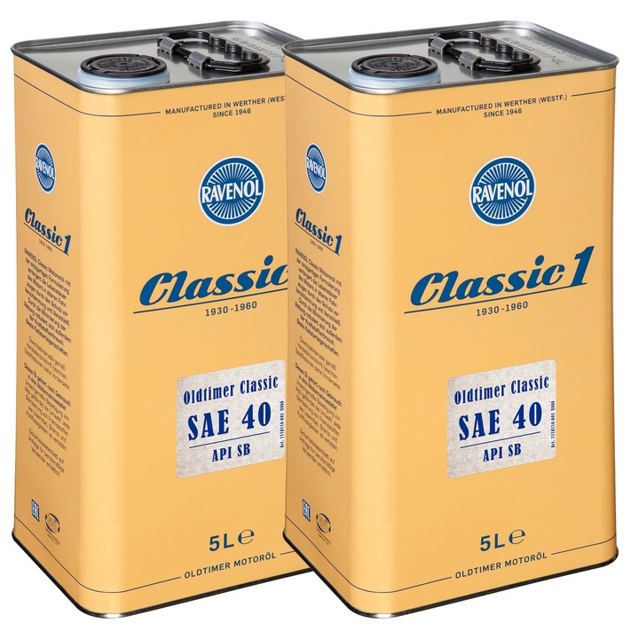 Pachet 10 litri ulei Ravenol Oldtimer Classic SAE40 API SB