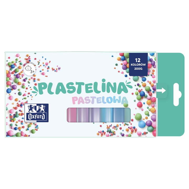 Pasta modelabila, 12 culori pastel, 200g, Oxford