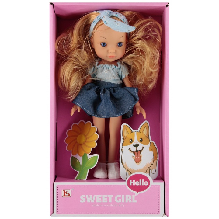 Baba 23cm, állatfigura, virágok, többszínű, 17x31x7cm, 48 darabos készlet