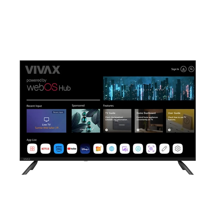 VIVAX LED 40LE110WO телевизор, 101 см, Smart, Full HD, Клас E, WiFi, CI+ (Модел 2025)