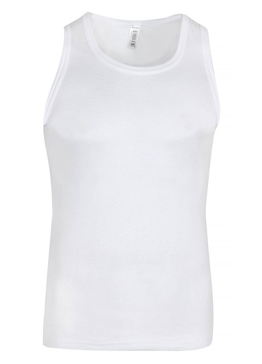 Мъжки бял памучен потник, обло деколте, един размер INTL