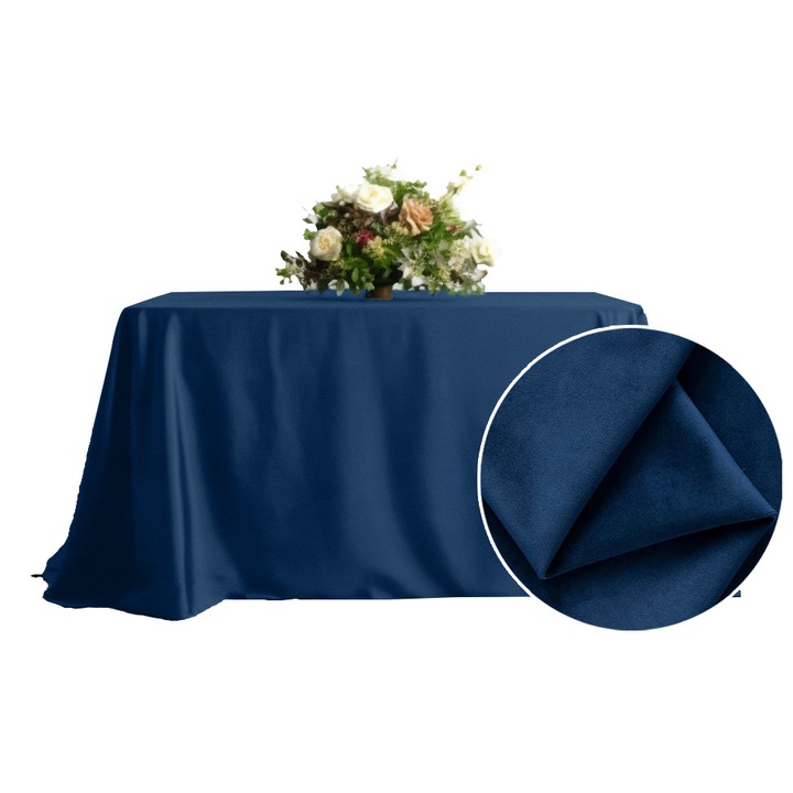 Obrus granat MATOWY WELUR 230x230cm, dintr-un singur bucata, rezistent la spalare