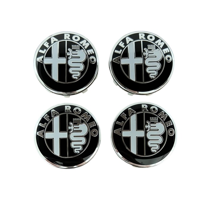 4 darabos Alfa Romeo kerékborító készlet 60 mm, fekete és fehér