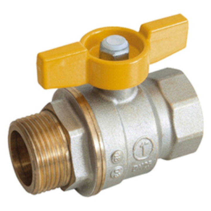 Газов клапан Giacomini R734GAX003, размер 1/2, вътрешна резба - външна резба, месинг