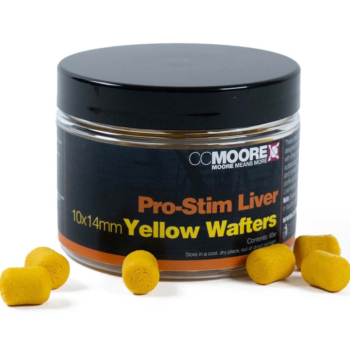 Boilies De Carlig, Cc Moore, Pro-Stim Liver Yellow Dumbell Wafters 10X14Mm
