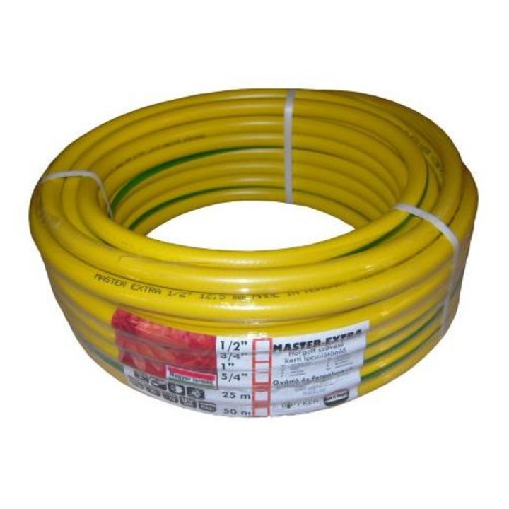 MTS 7308123 Sárga locsolótömlő csavarodásmentes duplaszöv. 1' 50 m/tekercs