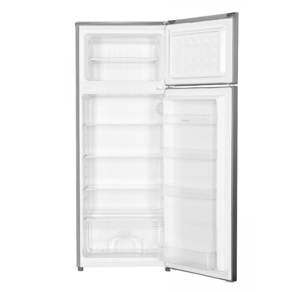 Frigider Samus SX346E, 248 l, Dezghetare automata la frigider, Clasa energetica E, Termostat reglabil, H 165 cm, Inox/laterale argintii
