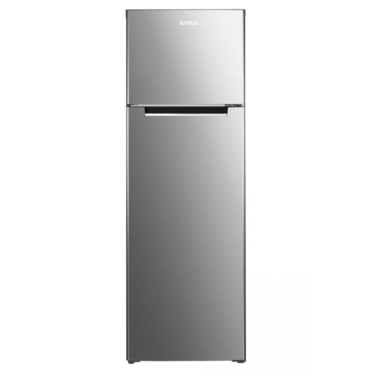 Frigider Samus SX346E, 248 l, Dezghetare automata la frigider, Clasa energetica E, Termostat reglabil, H 165 cm, Inox/laterale argintii